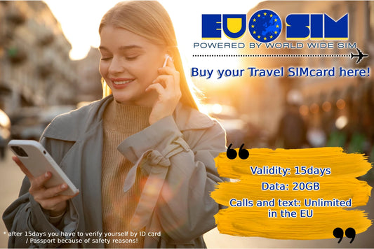 EU&UK SIM 20GB adatforgalommal, KORLÁTLAN hívással 15 napig