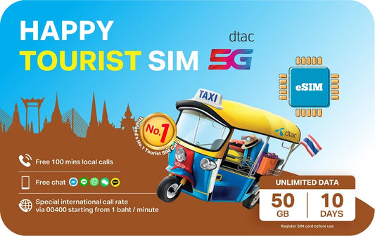 Thaiföld 50GB eSIM 10 napig HÍVÁSSAL